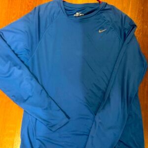 Nike Men's Dri-FIT Long Sleeve Athletic Shirt - Blue